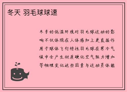 冬天 羽毛球球速